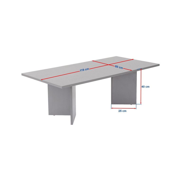 Tavolino da Salotto Bianco Forma Rettangolare Materiale Piano in Legno Nobilitato 119x60x40h cm, Colore Ripiano Bianco - Turate