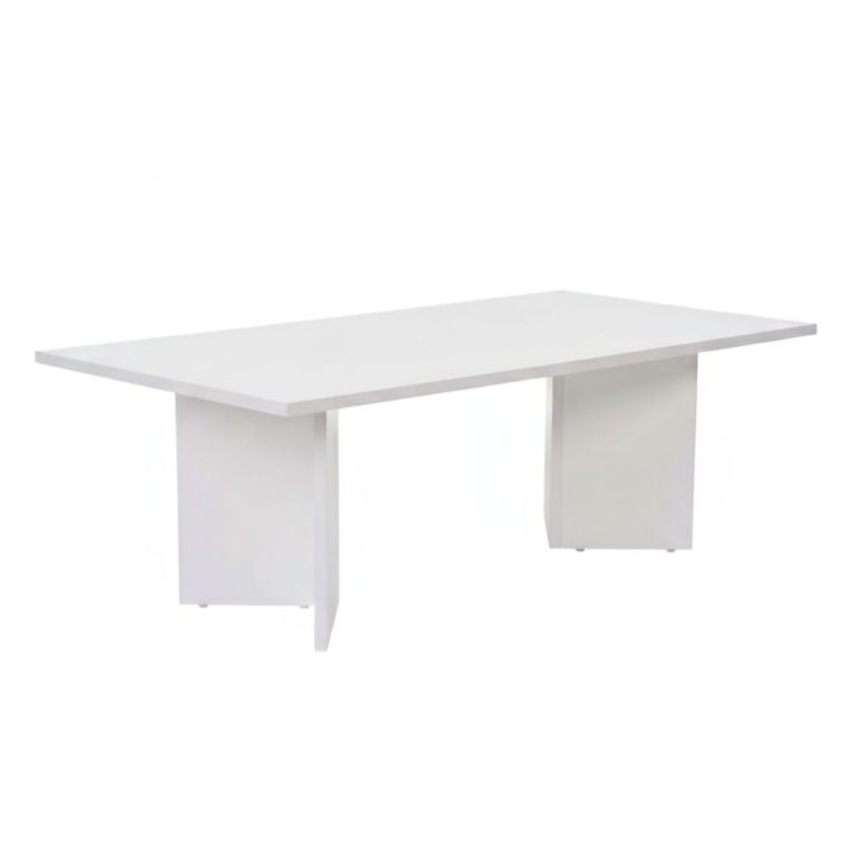 Tavolino da Salotto Bianco Forma Rettangolare Materiale Piano in Legno Nobilitato 119x60x40h cm, Colore Ripiano Bianco - Turate