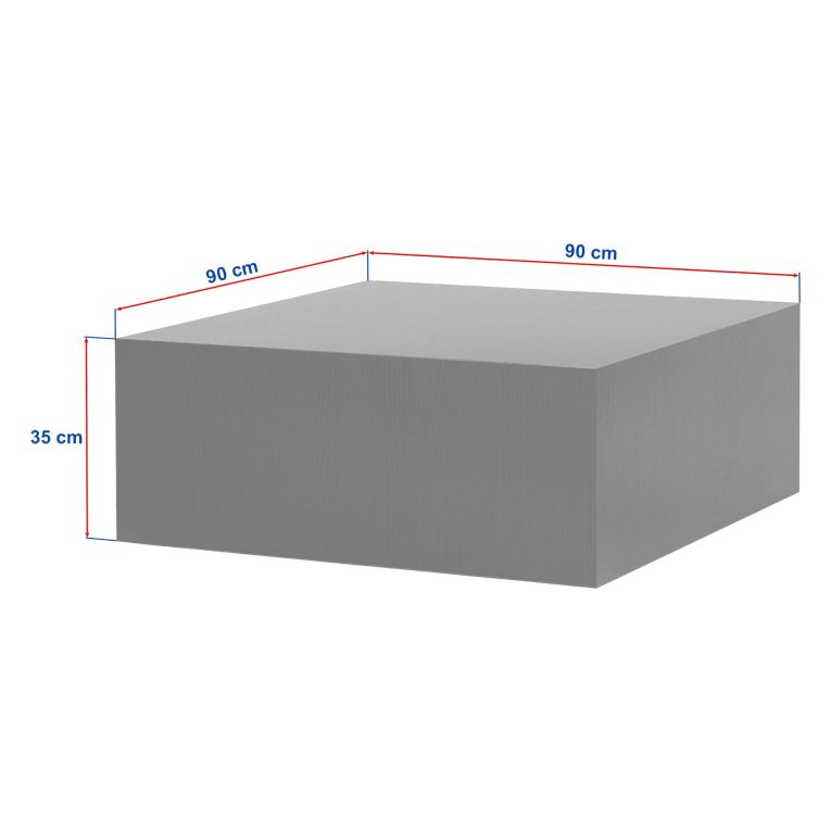 Tavolino da Salotto Bianco Marmo Forma Rettangolare Materiale Piano in Legno Nobilitato 90x90x35h cm, Colore Ripiano Bianco - Nofaraka