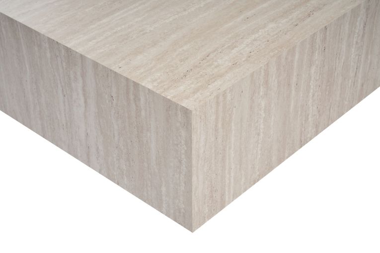 Tavolino da Salotto Bianco Marmo Forma Rettangolare Materiale Piano in Legno Nobilitato 90x90x35h cm, Colore Ripiano Bianco - Nofaraka