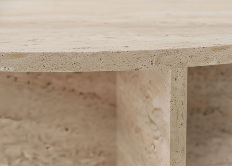 Tavolino da Salotto Bianco Marmo Forma Rotondo Materiale Piano in Legno Nobilitato 90x90x40h cm, Colore Ripiano Bianco - Simbario