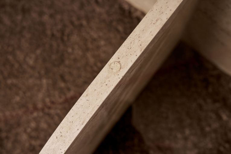 Tavolino da Salotto Bianco Marmo Forma Rotondo Materiale Piano in Vetro 75x75x35h cm, Colore Ripiano Trasparente - Cugnoli