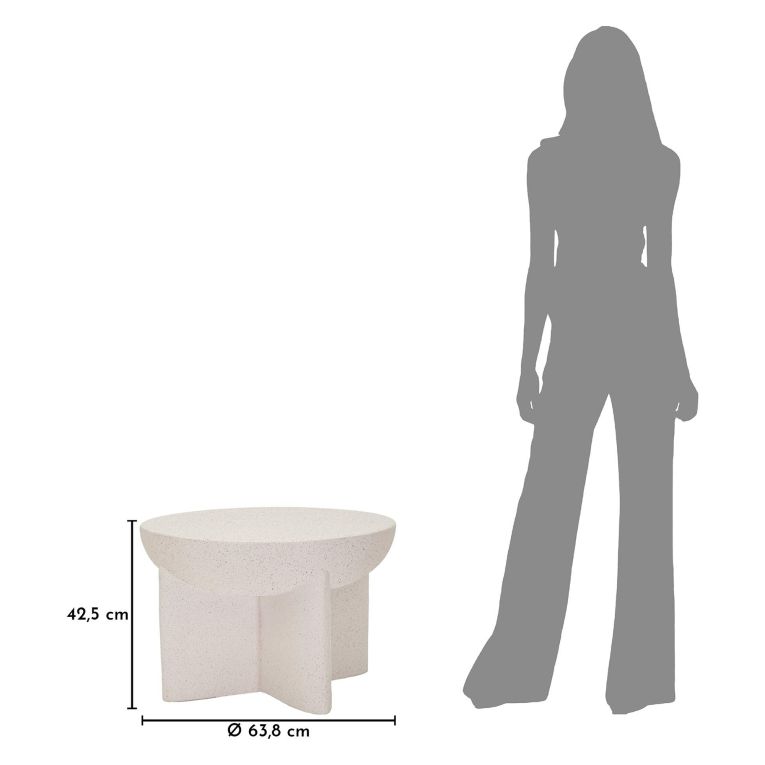 Tavolino da Salotto Bianco Marmo Nero Adatto per Indoor-outdoor Forma Rotondo 71x50x71h cm, Colore Ripiano Bianco - Cromwe
