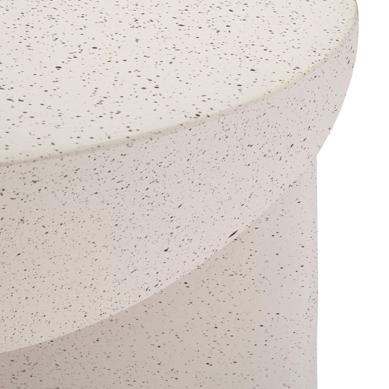 Tavolino da Salotto Bianco Marmo Nero Adatto per Indoor-outdoor Forma Rotondo 71x50x71h cm, Colore Ripiano Bianco - Cromwe