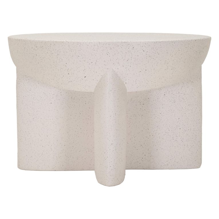 Tavolino da Salotto Bianco Marmo Nero Adatto per Indoor-outdoor Forma Rotondo 71x50x71h cm, Colore Ripiano Bianco - Cromwe