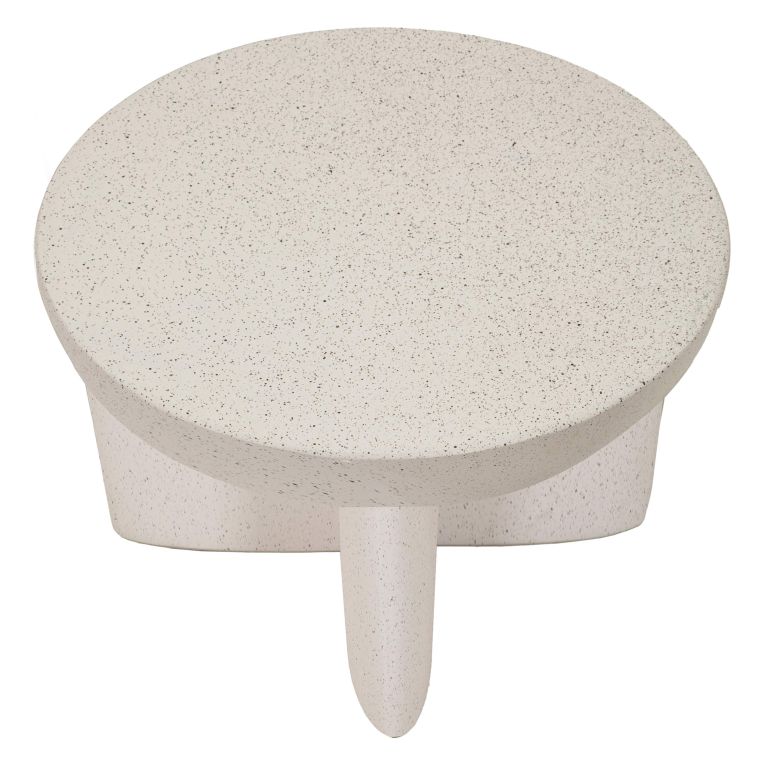 Tavolino da Salotto Bianco Marmo Nero Adatto per Indoor-outdoor Forma Rotondo 71x50x71h cm, Colore Ripiano Bianco - Cromwe