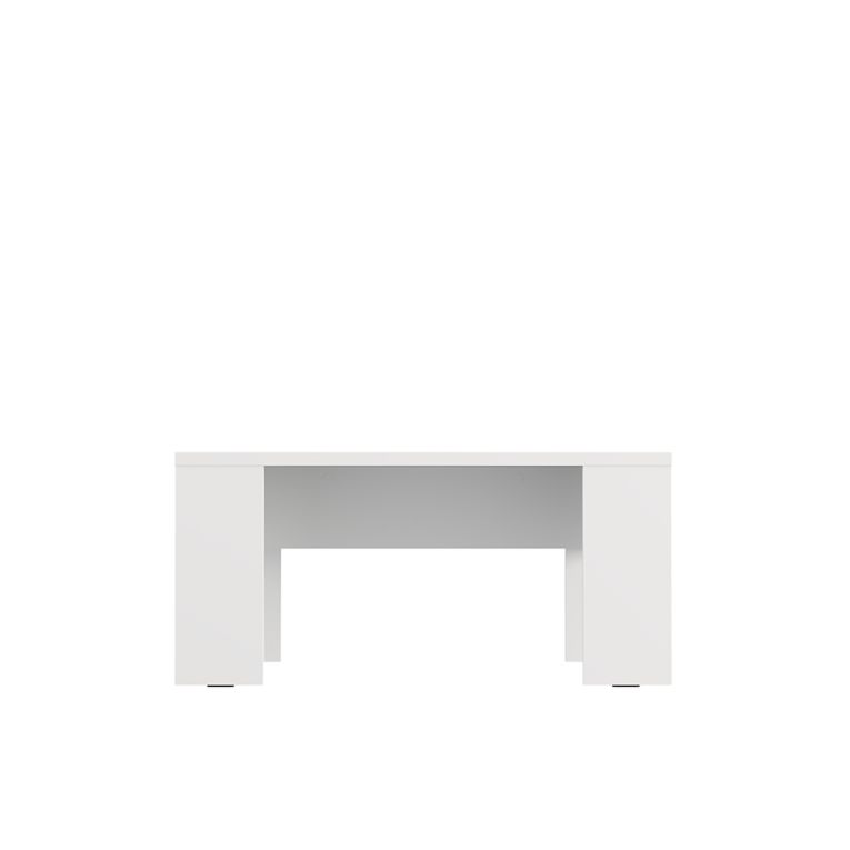 Tavolino da Salotto Bianco Opaco Forma Rettangolare Colore Ripiano Bianco 90x50x43h cm, Sfumatura Colore Struttura Opaco - Riposto