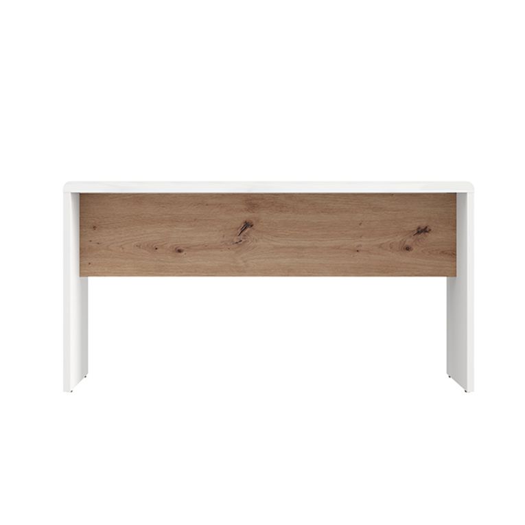 Tavolino da Salotto Bianco Opaco Marrone Rovere Nodi Forma Rettangolare Colore Ripiano Bianco 90x50x47h cm, Colore Struttura Marrone - Limatola