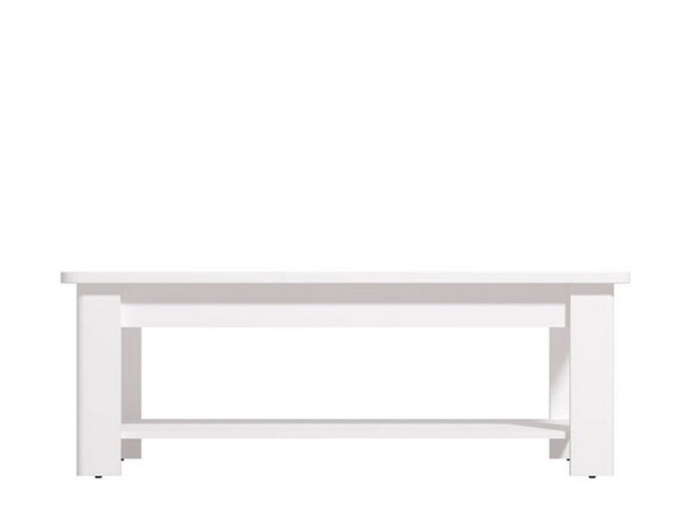 Tavolino da Salotto Bianco un Vano Forma Rettangolare 124x60x45h cm, Materiale Piano in Legno Nobilitato - Pella