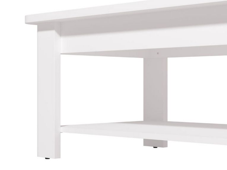 Tavolino da Salotto Bianco un Vano Forma Rettangolare 124x60x45h cm, Materiale Piano in Legno Nobilitato - Pella