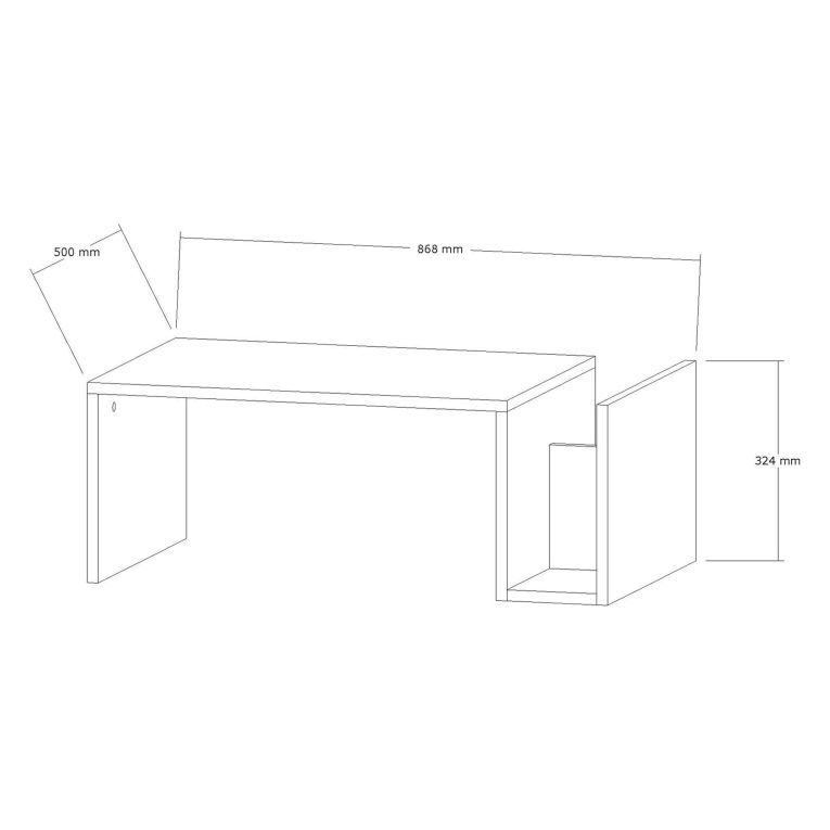 Tavolino da Salotto Bianco un Vano Forma Rettangolare 87x50x32h cm, Materiale Piano in Legno Nobilitato - Rometta