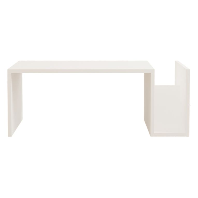 Tavolino da Salotto Bianco un Vano Forma Rettangolare 87x50x32h cm, Materiale Piano in Legno Nobilitato - Rometta