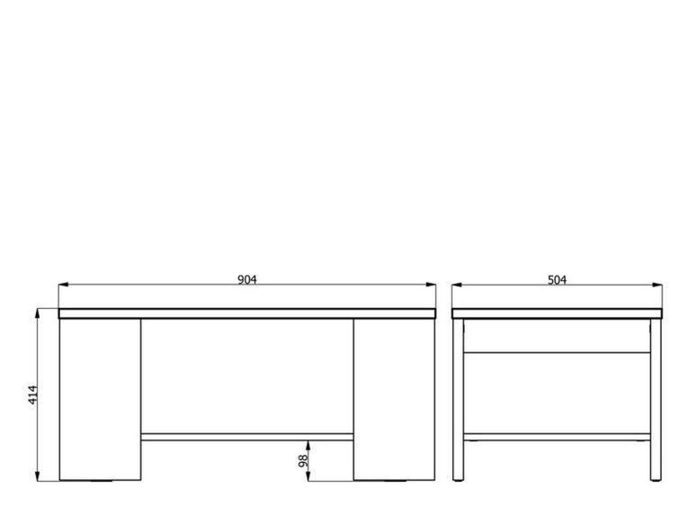 Tavolino da Salotto Bianco un Vano Forma Rettangolare 90.5x50.5x41.5h cm, Materiale Piano in Legno Nobilitato - Piraino