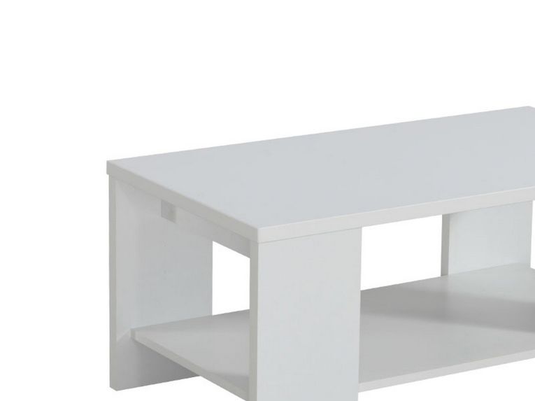 Tavolino da Salotto Bianco un Vano Forma Rettangolare 90.5x50.5x41.5h cm, Materiale Piano in Legno Nobilitato - Piraino