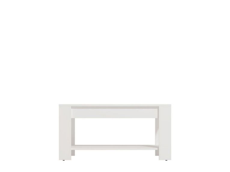 Tavolino da Salotto Bianco un Vano Forma Rettangolare 90x49.5x45.5h cm, Materiale Piano in Legno Nobilitato - Signa