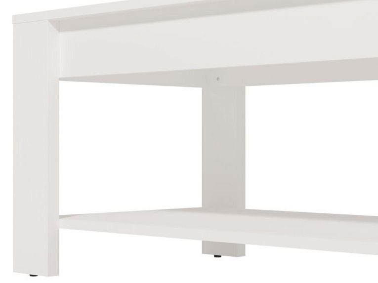 Tavolino da Salotto Bianco un Vano Forma Rettangolare 90x49.5x45.5h cm, Materiale Piano in Legno Nobilitato - Signa