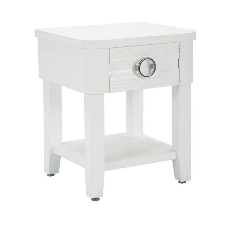Tavolino da salotto Binago, Tavolo basso da caffè, Portariviste per divano, Ripiano da soggiorno, 45x40 h54 cm, Bianco