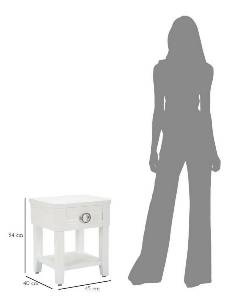Tavolino da salotto Binago, Tavolo basso da caffè, Portariviste per divano, Ripiano da soggiorno, 45x40 h54 cm, Bianco