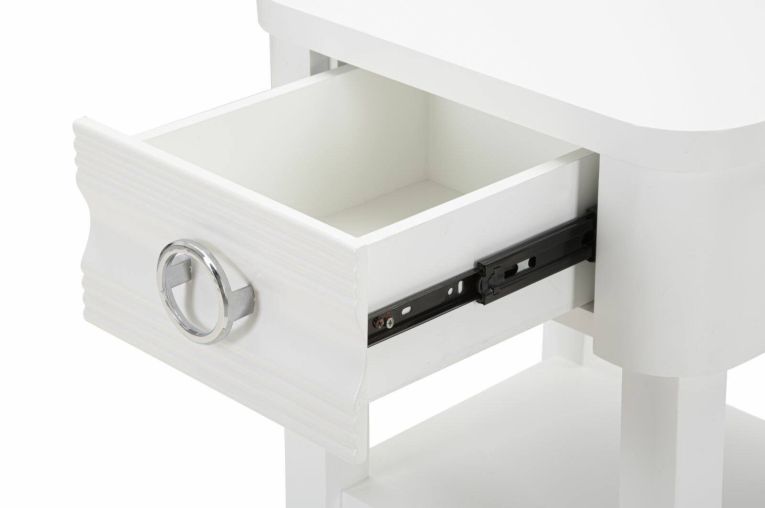 Tavolino da salotto Binago, Tavolo basso da caffè, Portariviste per divano, Ripiano da soggiorno, 45x40 h54 cm, Bianco