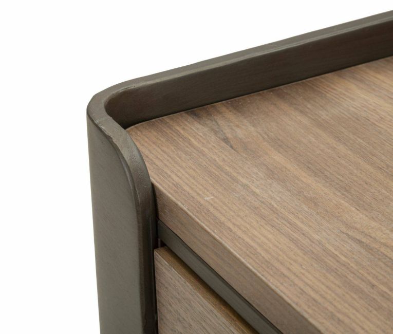 Tavolino da salotto Bioglio, Tavolo basso da caffè, Portariviste per divano, Ripiano da soggiorno, 60x60 h41 cm, Grigio e Marrone