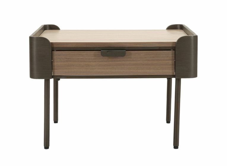 Tavolino da salotto Bioglio, Tavolo basso da caffè, Portariviste per divano, Ripiano da soggiorno, 60x60 h41 cm, Grigio e Marrone