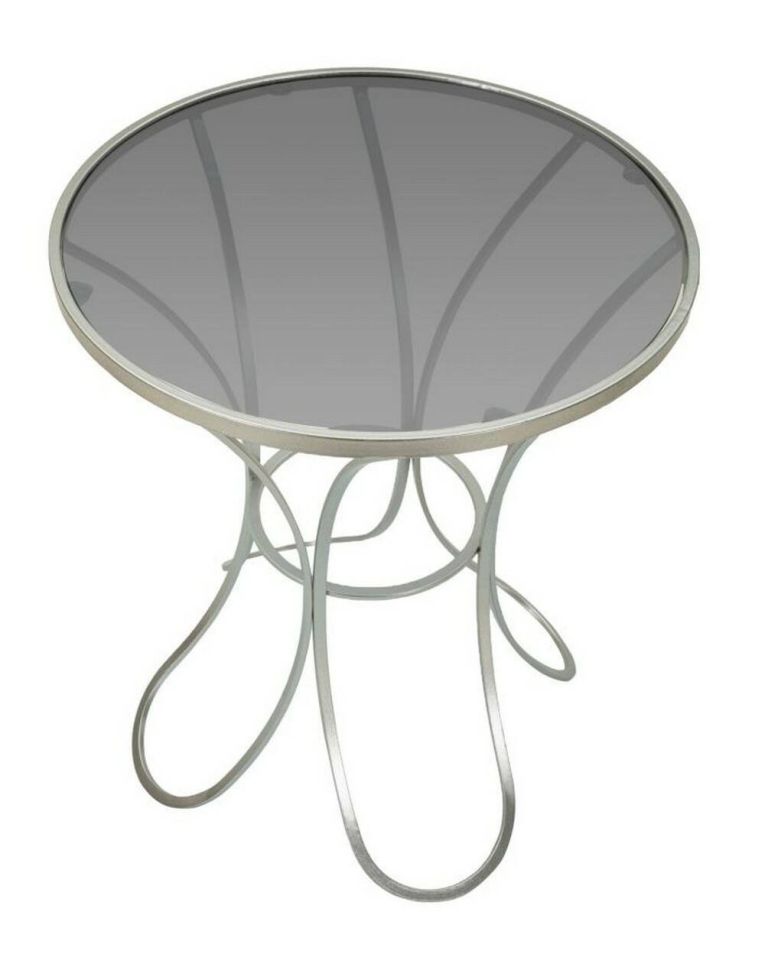 Tavolino da salotto Bistrica, Tavolo basso da caffè, Portariviste per divano, Ripiano da soggiorno, 56x56 h68 cm, Argento