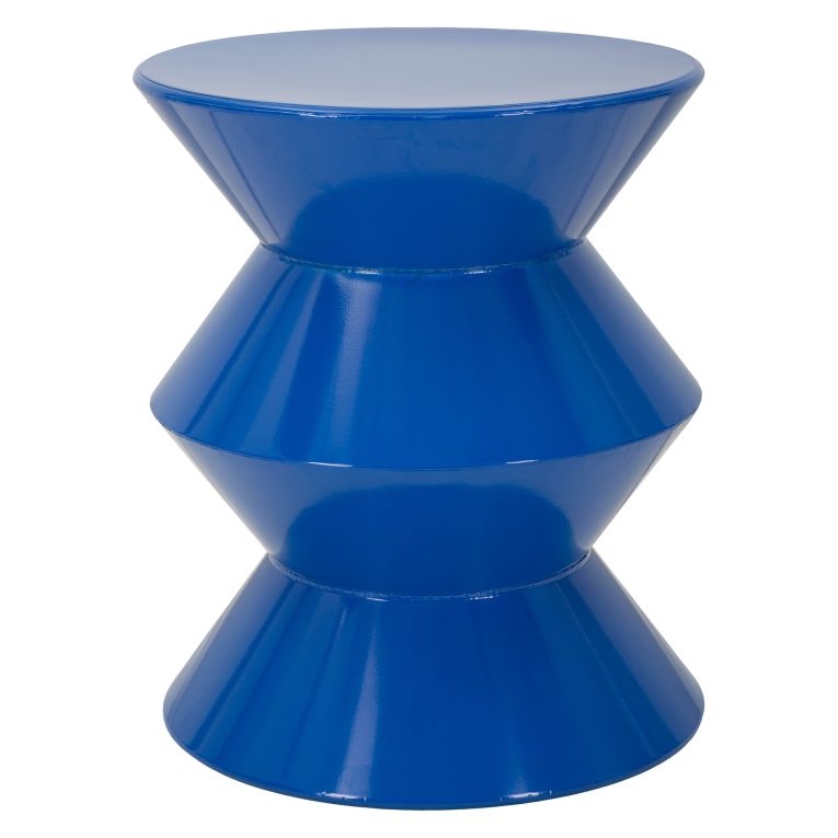 Tavolino da Salotto blu Design Moderno Forma Rotondo 40x50x38h cm, Colore Ripiano blu - Ilam