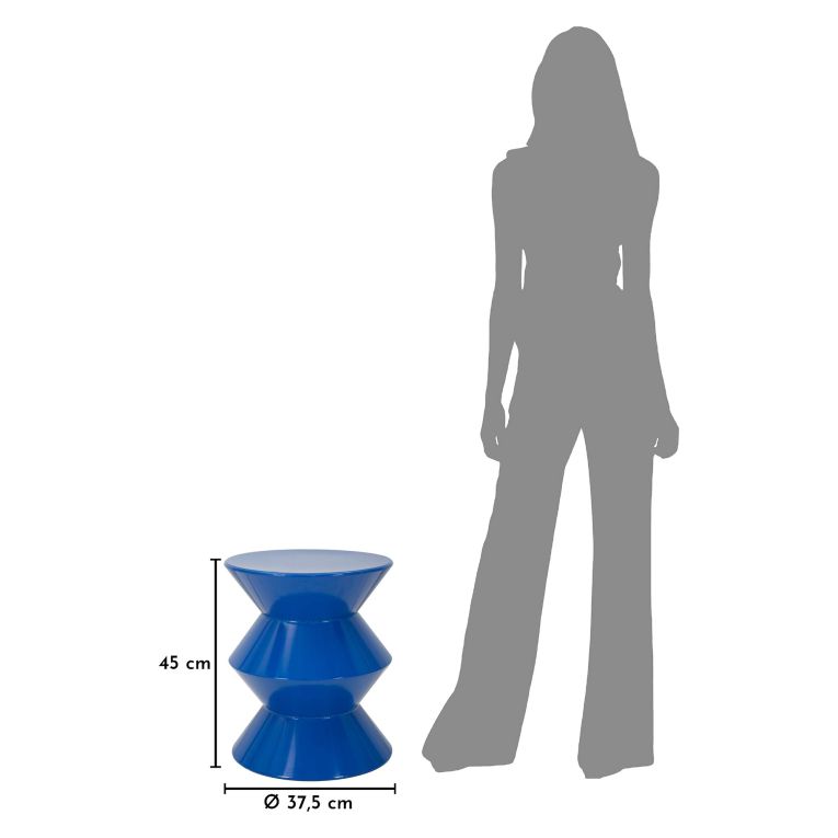 Tavolino da Salotto blu Design Moderno Forma Rotondo 40x50x38h cm, Colore Ripiano blu - Ilam