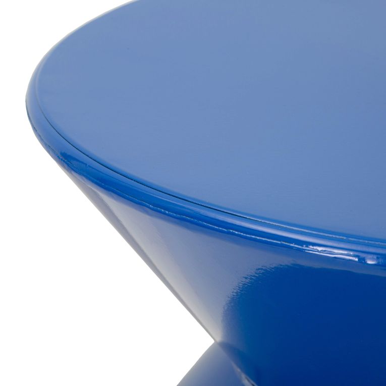 Tavolino da Salotto blu Design Moderno Forma Rotondo 40x50x38h cm, Colore Ripiano blu - Ilam
