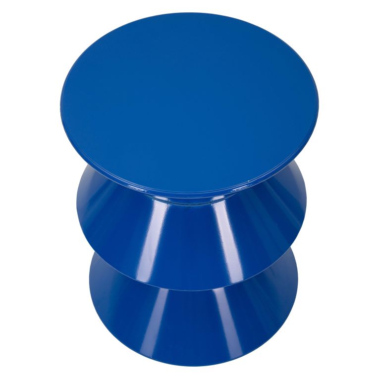Tavolino da Salotto blu Design Moderno Forma Rotondo 40x50x38h cm, Colore Ripiano blu - Ilam