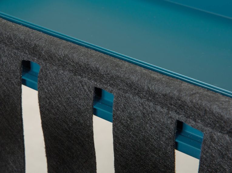 Tavolino da Salotto blu Forma Quadrata Materiale Piano in Metallo 35x40x35h cm, Colore Ripiano blu - Limana