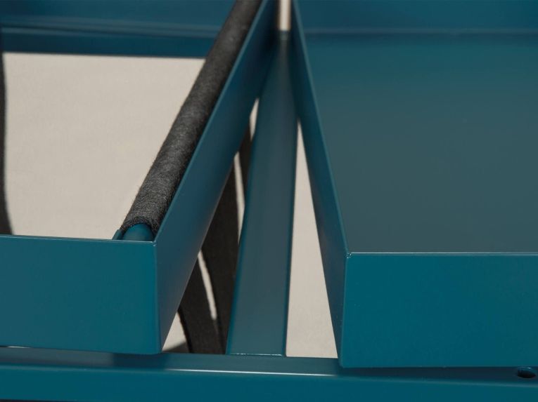 Tavolino da Salotto blu Forma Quadrata Materiale Piano in Metallo 35x40x35h cm, Colore Ripiano blu - Limana