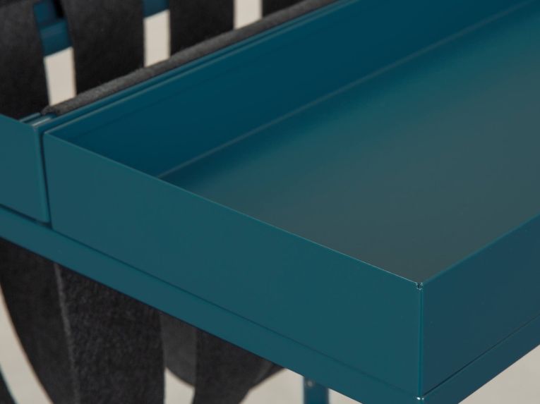 Tavolino da Salotto blu Forma Quadrata Materiale Piano in Metallo 35x40x35h cm, Colore Ripiano blu - Limana