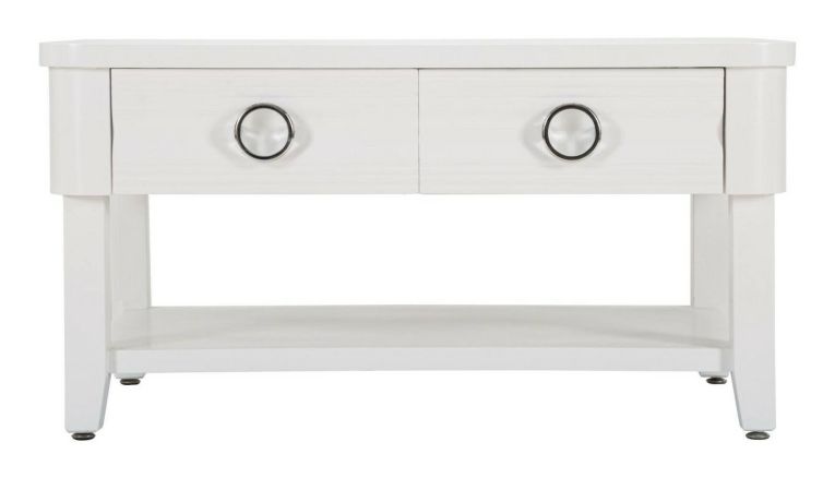 Tavolino da salotto Bordano, Tavolo basso da caffè, Portariviste per divano, Ripiano da soggiorno, 90x60 h47 cm, Bianco