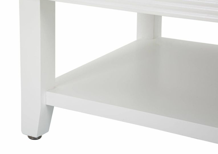 Tavolino da salotto Bordano, Tavolo basso da caffè, Portariviste per divano, Ripiano da soggiorno, 90x60 h47 cm, Bianco