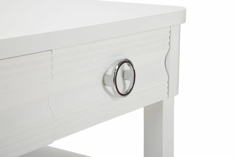 Tavolino da salotto Bordano, Tavolo basso da caffè, Portariviste per divano, Ripiano da soggiorno, 90x60 h47 cm, Bianco