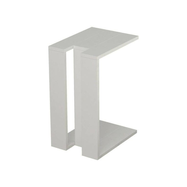 Tavolino da salotto Calliope, Tavolo basso da soggiorno, Ripiano da caffè, Tavolino per divano, 30x40h57 cm, Bianco