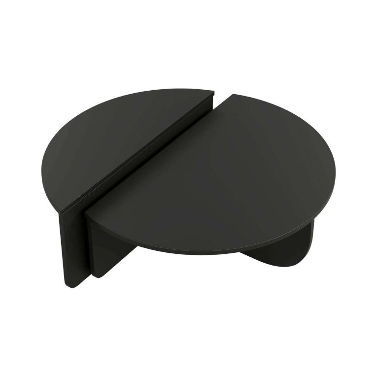 Tavolino da salotto Canopus, Tavolo basso da soggiorno, Ripiano da caffè, Tavolino per divano, 90x90h35 cm, Nero