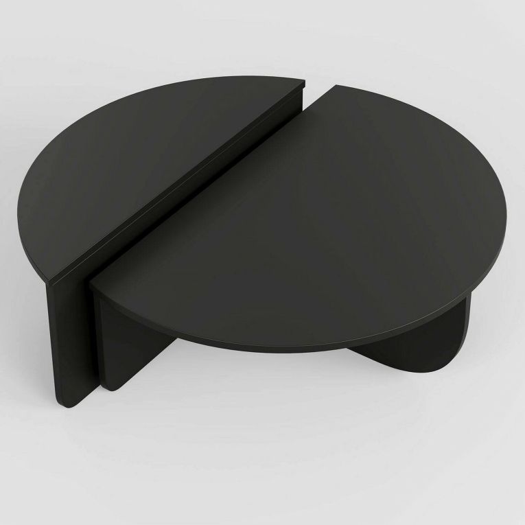 Tavolino da salotto Canopus, Tavolo basso da soggiorno, Ripiano da caffè, Tavolino per divano, 90x90h35 cm, Nero