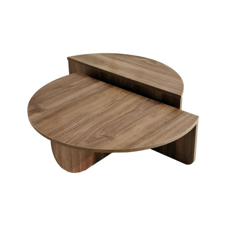 Tavolino da salotto Canopus, Tavolo basso da soggiorno, Ripiano da caffè, Tavolino per divano, 90x90h35 cm, Noce Scuro