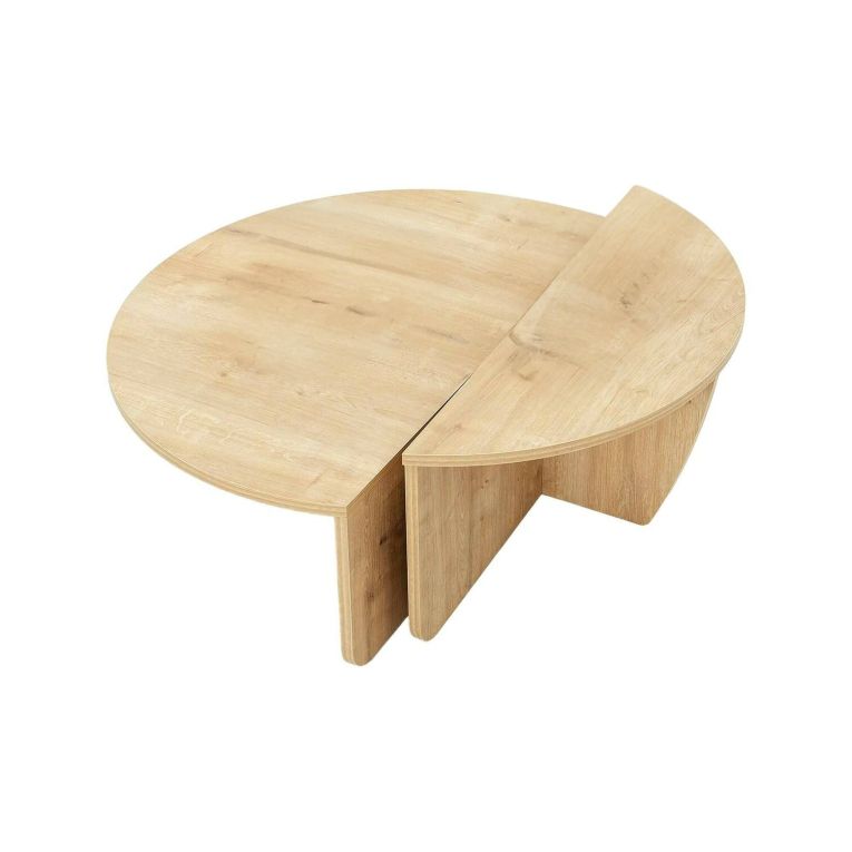 Tavolino da salotto Canopus, Tavolo basso da soggiorno, Ripiano da caffè, Tavolino per divano, 90x90h35 cm, Rovere