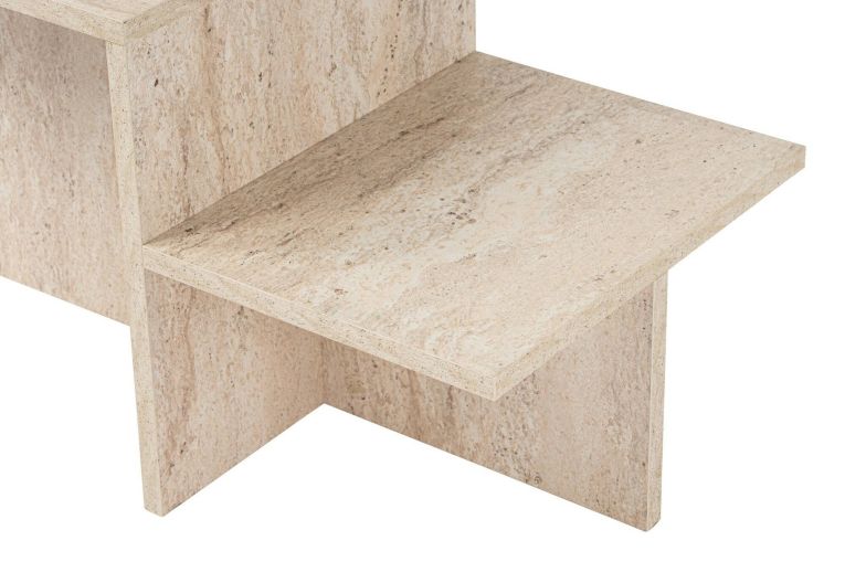 Tavolino da salotto Cantello, Tavolo basso da caffè, Portariviste per divano, Ripiano da soggiorno, 80x40 h40 cm, Beige