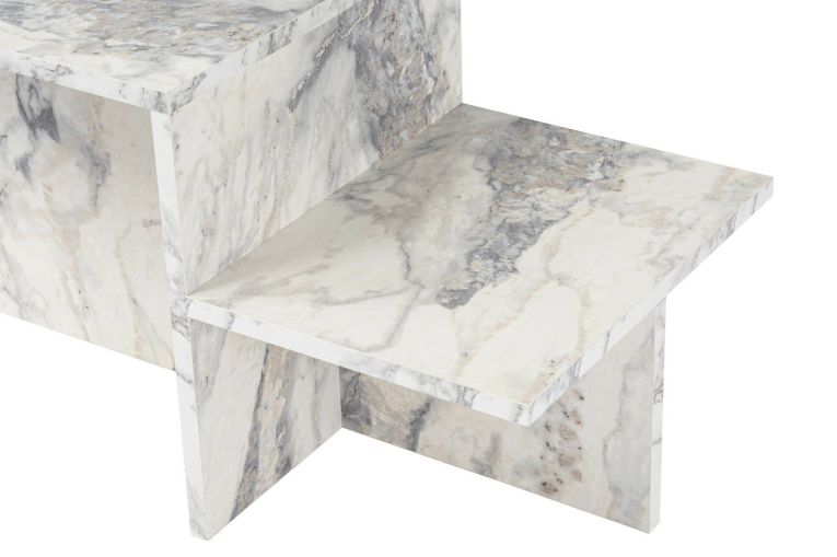 Tavolino da salotto Cantello, Tavolo basso da caffè, Portariviste per divano, Ripiano da soggiorno, 80x40 h40 cm, Marmo
