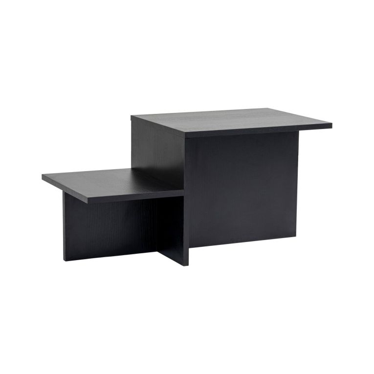 Tavolino da salotto Cantello, Tavolo basso da caffè, Portariviste per divano, Ripiano da soggiorno, 80x40 h40 cm, Nero