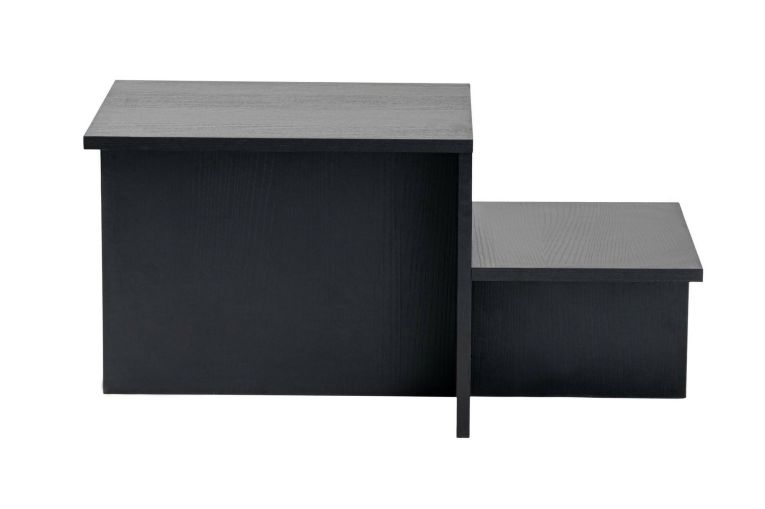 Tavolino da salotto Cantello, Tavolo basso da caffè, Portariviste per divano, Ripiano da soggiorno, 80x40 h40 cm, Nero