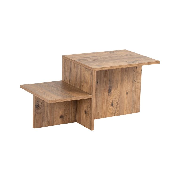 Tavolino da salotto Cantello, Tavolo basso da caffè, Portariviste per divano, Ripiano da soggiorno, 80x40 h40 cm, Pino