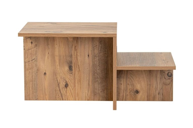 Tavolino da salotto Cantello, Tavolo basso da caffè, Portariviste per divano, Ripiano da soggiorno, 80x40 h40 cm, Pino