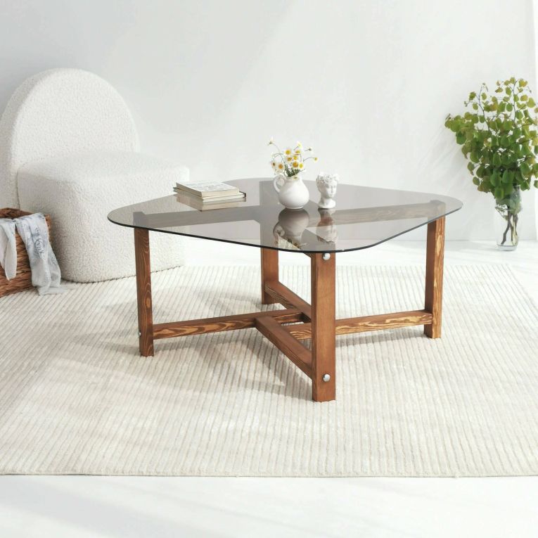 Tavolino da salotto Cepheus, Tavolo basso da soggiorno, Ripiano da caffè, Tavolino per divano, 80x80h40 cm, Quercia