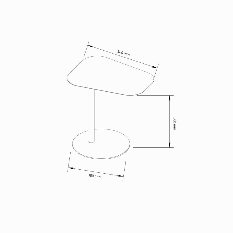 Tavolino da salotto Ciliegia, Tavolo basso da caffè, Portariviste per divano, Ripiano da soggiorno, 50x38 h50 cm, Ardesia