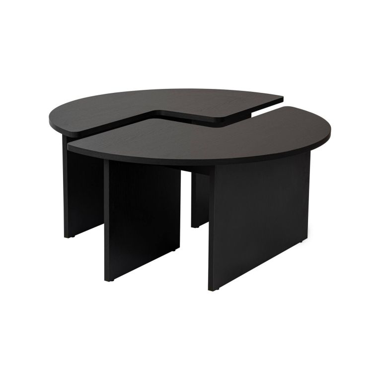 Tavolino da salotto Codroipo, Tavolo basso da caffè, Portariviste per divano, Ripiano da soggiorno, 90x90 h41 cm, Nero